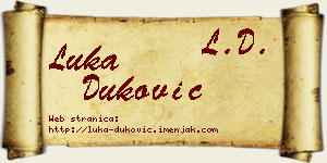 Luka Duković vizit kartica